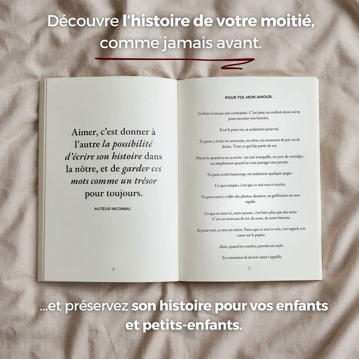 Mon Amour : Je veux connaître ton histoire